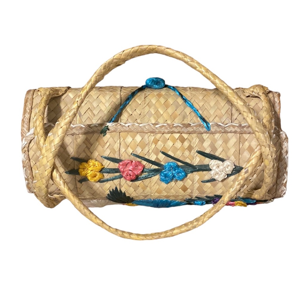 Handmade basket weave beach tote - Picture 2 of 6